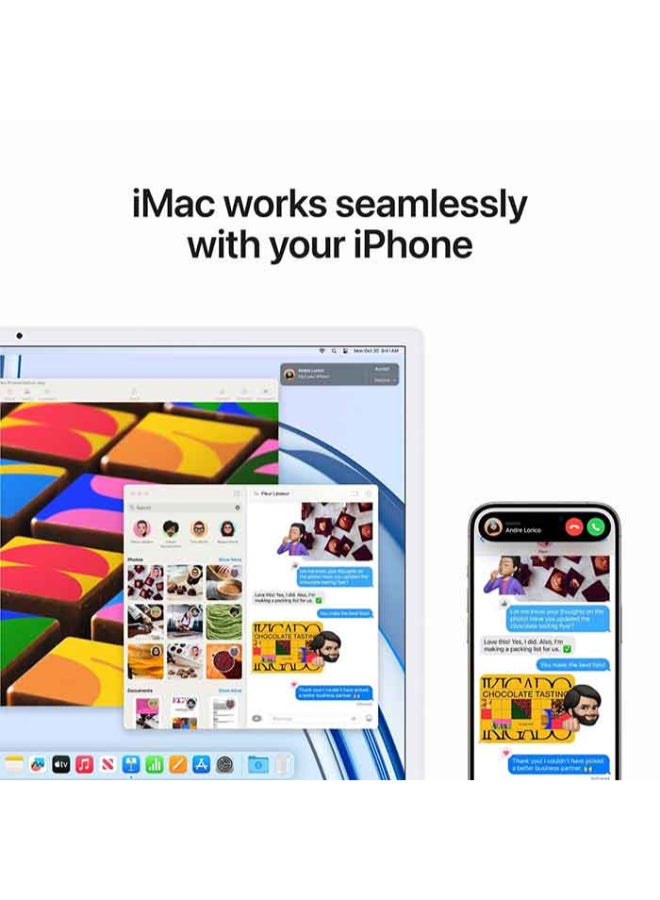 Apple iMac 24 Inch M3 With Retina 4.5K (1920x1080) Display ,Apple M3 Processor/8GB RAM/256GB SSD/Integrated Graphics/MacOS Monterey English/Arabic Silver  - Image 5