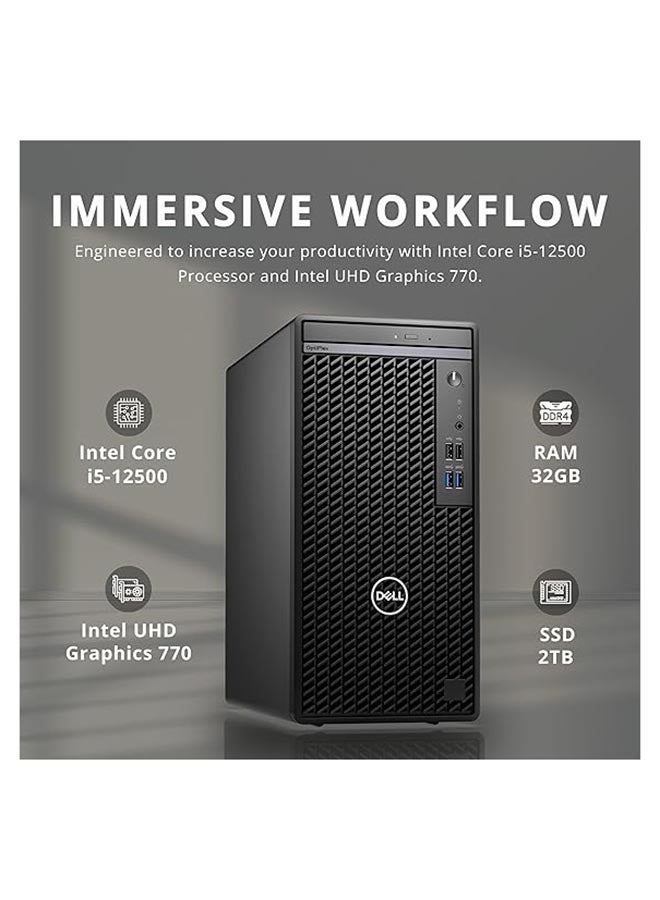 ديل Optiplex 30000 Tower PC, Core i5-1135G7 Processor/32GB RAM/2TB SSD/Intel UHD Graphics/Windows 11 Pro Black - Image 2