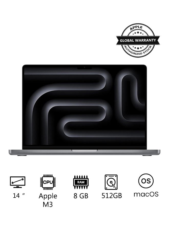 2023 Newest MacBook Pro MTL73 Laptop M3 chip with 8‑core CPU, 10‑core GPU: 14.2-inch Liquid Retina XDR Display, 8GB Unified Memory, 512GB SSD Storage And Works with iPhone/iPad English/Arabic Space Grey - pnsku/N70020742V/45/_/1710144295/fc936872-5126-45cc-a1eb-e40069e45d0a