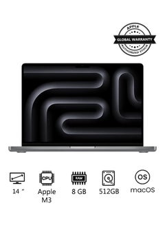 Apple 2023 Newest MacBook Pro MTL73 Laptop M3 chip with 8‑core CPU, 10‑core GPU: 14.2-inch Liquid Retina XDR Display, 8GB Unified Memory, 512GB SSD Storage And Works with iPhone/iPad English/Arabic Space Grey  - Image 1