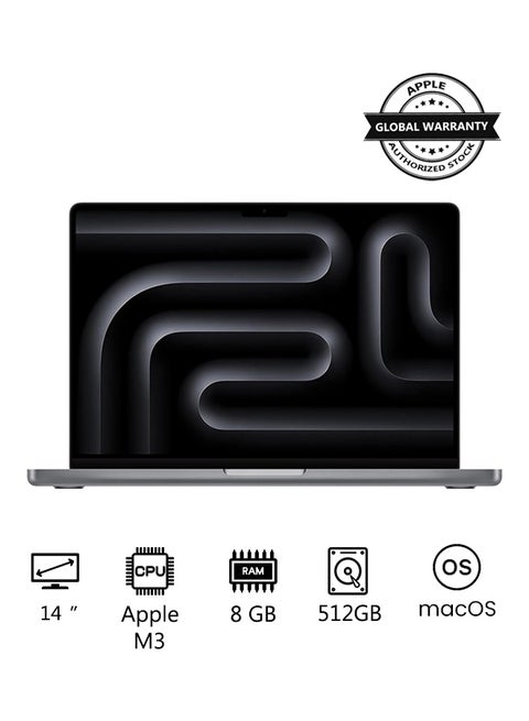 2023 Newest MacBook Pro MTL73 Laptop M3 chip with 8‑core CPU, 10‑core GPU: 14.2-inch Liquid Retina XDR Display, 8GB Unified Memory, 512GB SSD Storage And Works with iPhone/iPad English/Arabic Space Grey