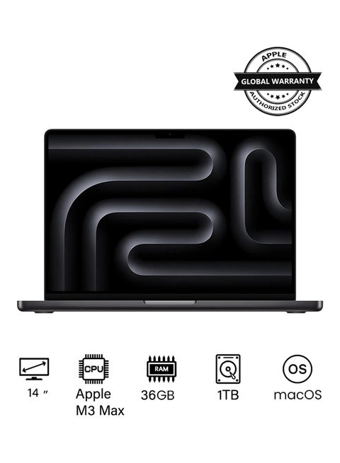 2023 Newest MacBook Pro MRX53 Laptop M3 Max chip with 14‑core CPU, 30‑core GPU: 14.2-inch Liquid Retina XDR Display, 36GB Unified Memory, 1TB SSD Storage And Works with iPhone/iPad English/Arabic Space Black