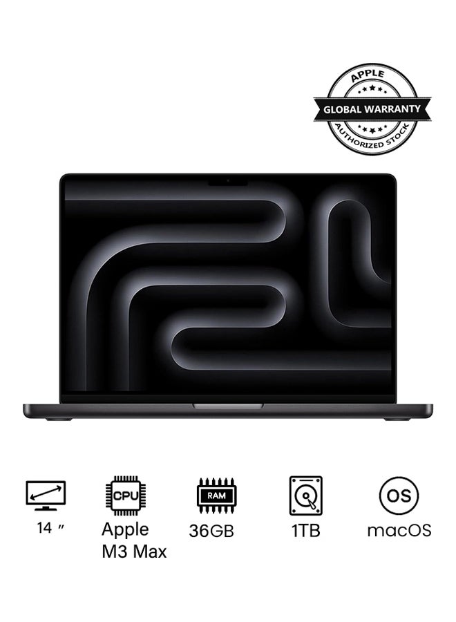 Apple 2023 Newest MacBook Pro MRX53 Laptop M3 Max chip with 14‑core CPU, 30‑core GPU: 14.2-inch Liquid Retina XDR Display, 36GB Unified Memory, 1TB SSD Storage And Works with iPhone/iPad English/Arabic Space Black  - Image 1