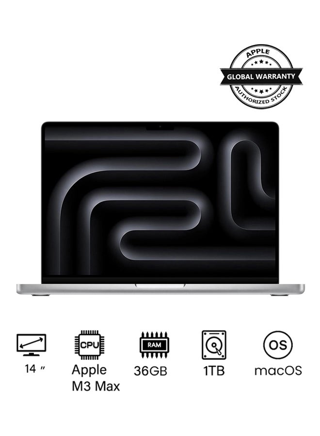Apple 2023 Newest MacBook Pro MRX83 Laptop M3 Max chip with 14‑core CPU, 30‑core GPU: 14.2-inch Liquid Retina XDR Display, 36GB Unified Memory, 1TB SSD Storage And Works with iPhone/iPad English/Arabic Silver  - Image 1