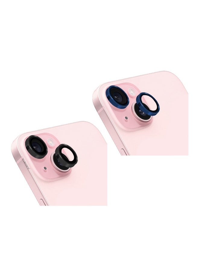 MARGOUN 2 Pack For iPhone 15 Camera Lens Protector 9H Tempered Glass Scratch Resistant HD Lens Shield Multicolour - Image 2