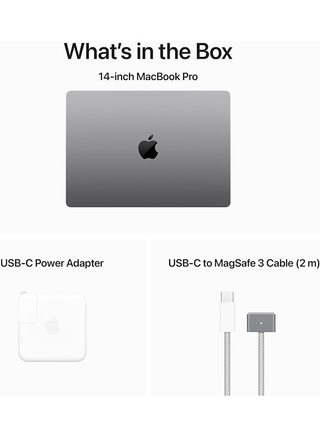 Apple - 2023 MacBook Pro MTL73 AB/A 14.2-Inch Display, M3 chip with 8‑core CPU, 10‑core GPU, 512GB SSD English/Arabic Space Grey - Image 1