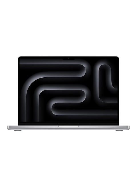 شريحة كمبيوتر محمول MacBook Pro M3 لعام 2023 مع وحدة معالجة مركزية 8 بوصات ووحدة معالجة رسومات 10 بوصات أساسية: شاشة Liquid Retina XDR مقاس 14.2 بوصة وذاكرة موحدة سعة 8 جيجابايت وتخزين SSD سعة 1 تيرابايت ويعمل مع iPhone/iPad باللغة الإنجليزية/العربية فضي