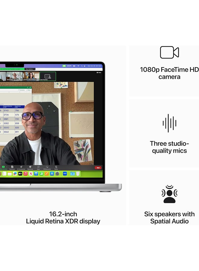 Apple - 2023 MacBook Pro Laptop M3 Pro chip with 12‑core CPU, 18‑core GPU: 16.2-inch Liquid Retina XDR Display, 36GB Unified Memory, 512GB SSD Storage And Works with iPhone/iPad English/Arabic Silver - Image 1