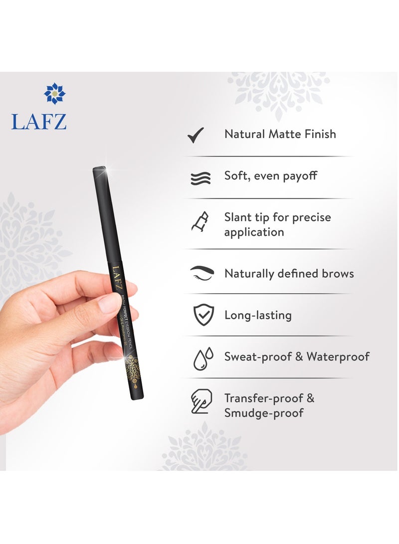 LAFZ Brow Perfect Eyebrow Pencil With Non-stickiness And Natural Matte Finish Black  - Image 2