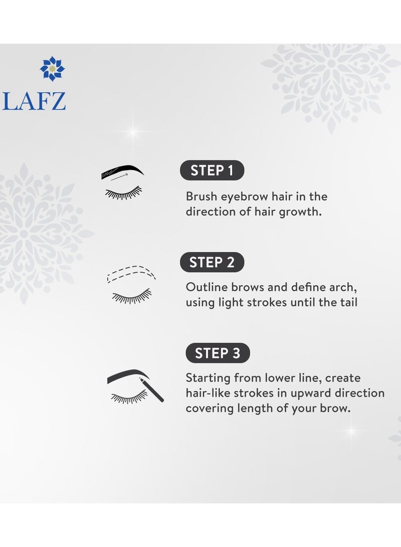 LAFZ Brow Perfect Eyebrow Pencil With Non-stickiness And Natural Matte Finish Black  - Image 4