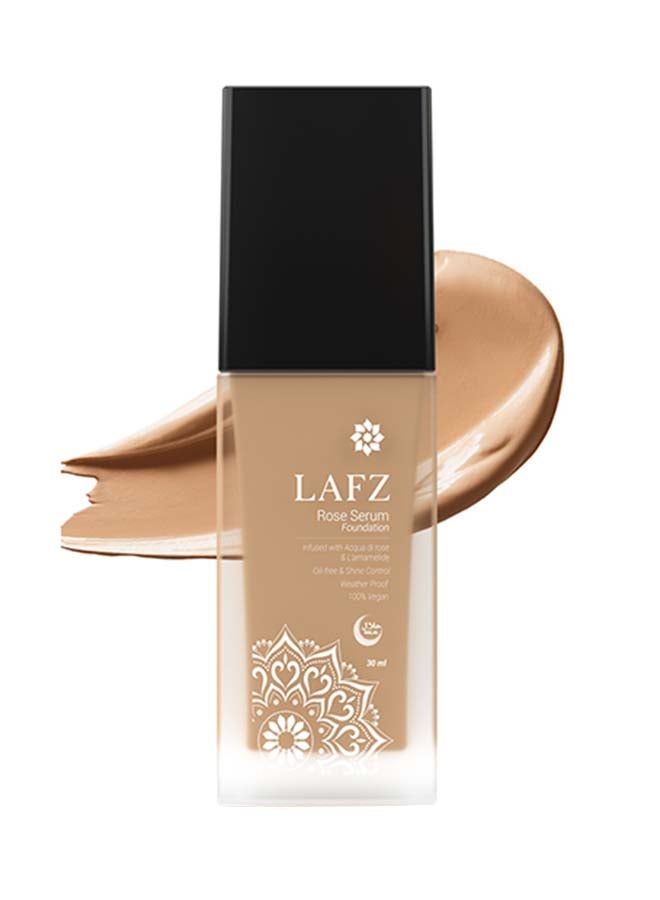 LAFZ Hydrating Golden Beige Rose Serum Foundation Satin Matte Finish Weather proof Long Lasting Full Coverage Golden Beige 