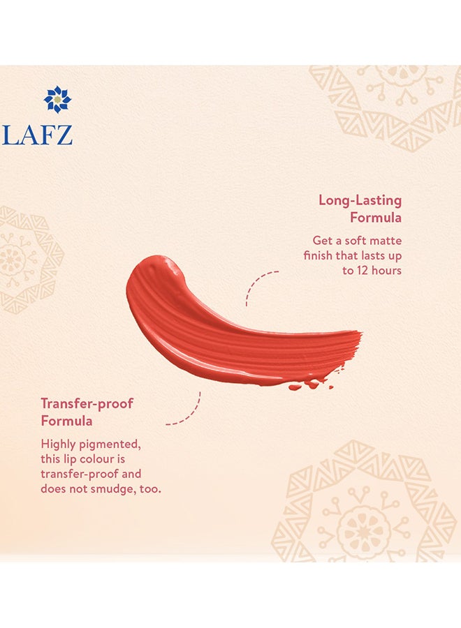 LAFZ Transfer Proof & Smudge Proof Velvet Matte Lip Colour Coral Rush  - Image 3