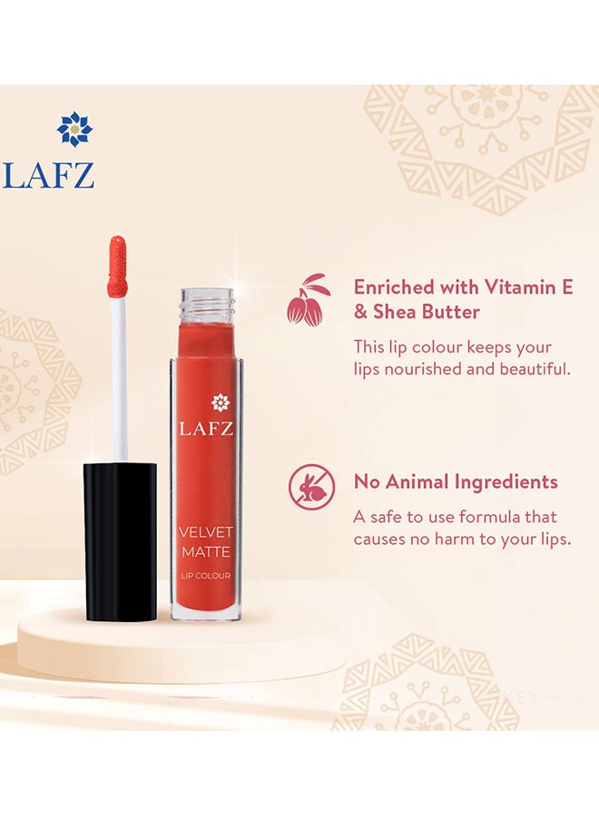 LAFZ Transfer Proof & Smudge Proof Velvet Matte Lip Colour Coral Rush  - Image 4