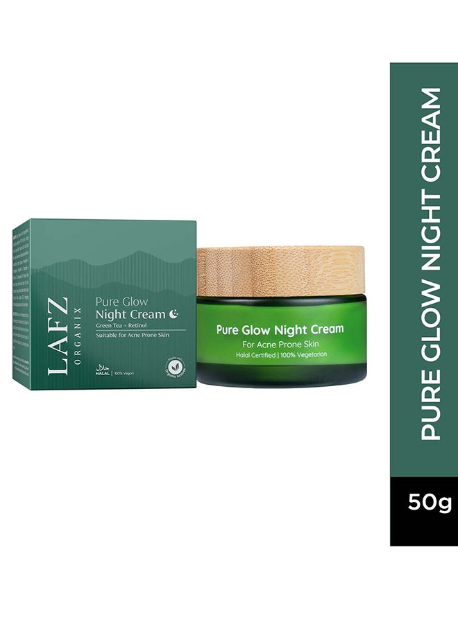 LAFZ Pure Glow Night Cream Fights Acne Fine Lines And Wrinkles White 50grams  - Image 1