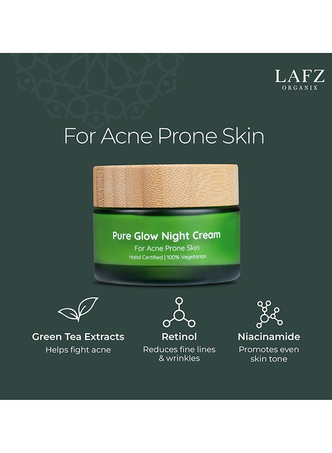 LAFZ Pure Glow Night Cream Fights Acne Fine Lines And Wrinkles White 50grams  - Image 4