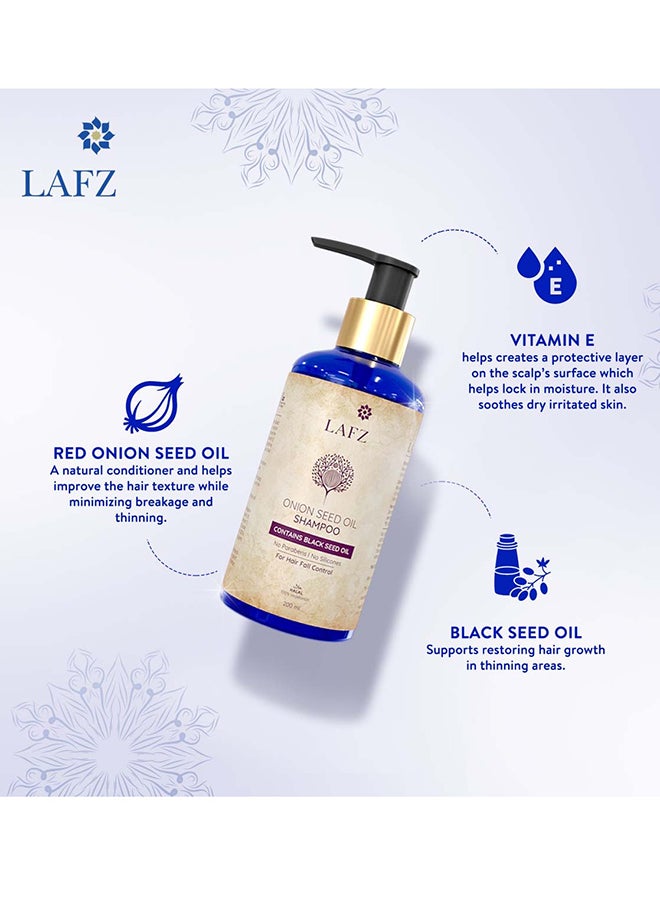 LAFZ Onion Seed Oil Shampoo Hair Fall Control With Vitamin E And Red Onion Oil Extracts 200 Ml  - Image 3