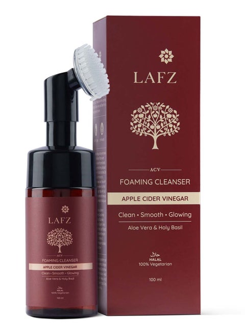 Apple Cider Vinegar Foaming Face Wash ACV Cleanser With Built-In Deep Cleansing Brush 100ml