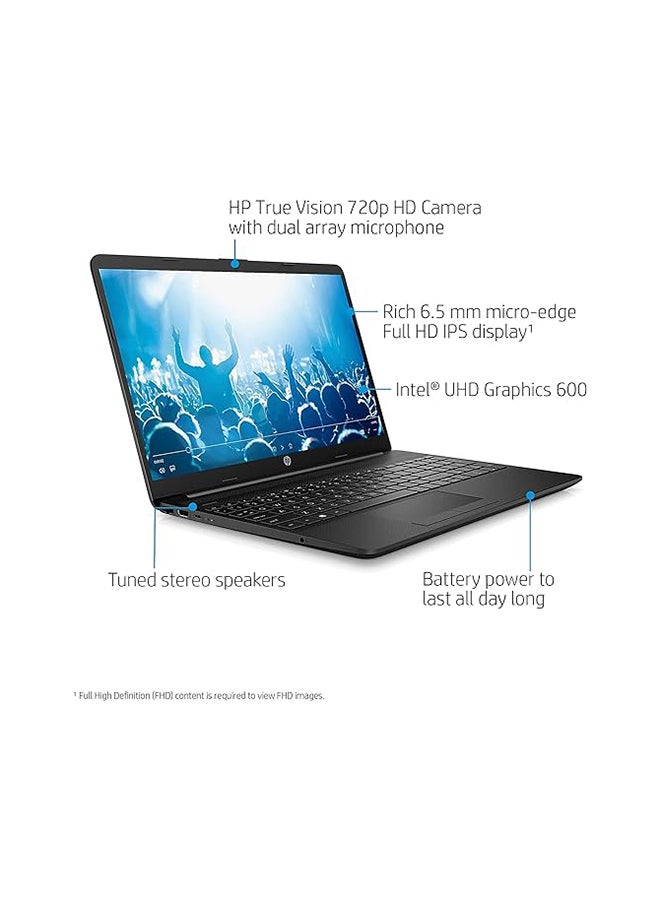 HP 15 Laptop With 15.6-Inch Display, Celeron N4020 Processor/8GB RAM/128GB SSD/Intel UHD Graphics/Windows 10 S + JVQ Mousepad English Black  - Image 2