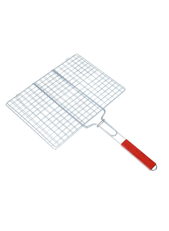 Royalford Barbeque Grill Chromium Plated Iron, RF10377 Silver 35x25x52CMcm  - Image 1