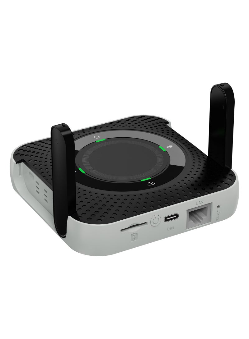 porodo - 4000 mAh 4G/LTE Home & Outdoor Portable Router with Micro-Sim Slot, 12 Hours Working Time, 100Mbps LAN, 40 Meter Distance, Winter Collection, Lightweight Design Wireless Router Black - Image 1
