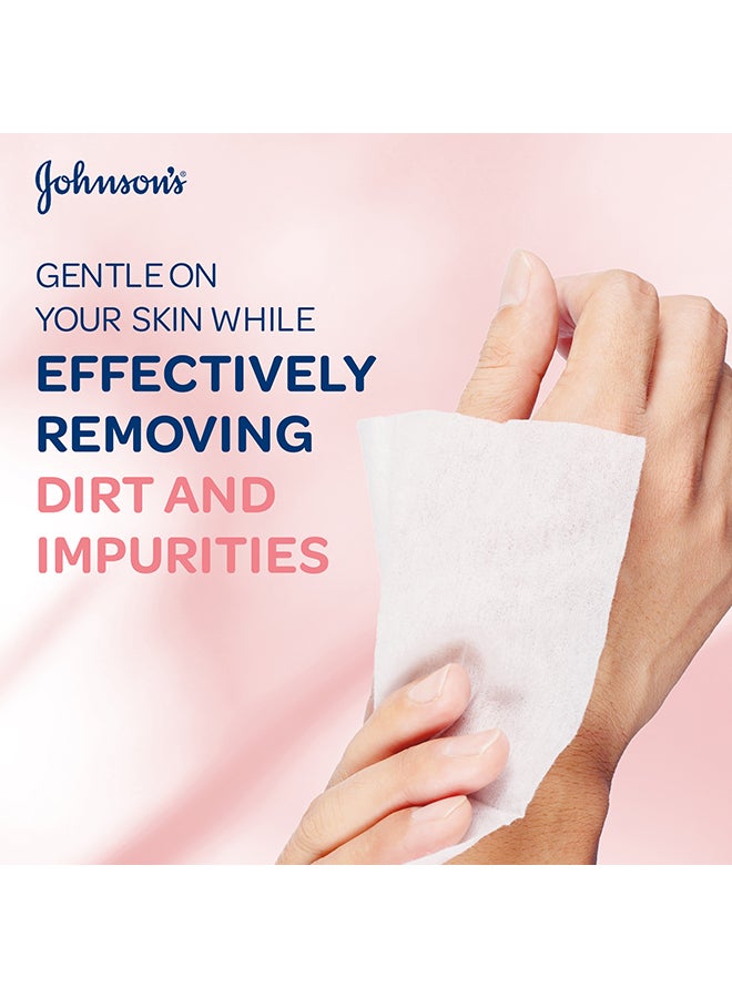 Johnson's Refreshing Cleansing Facial Micellar Wipes For Normal Skin White - Image 2