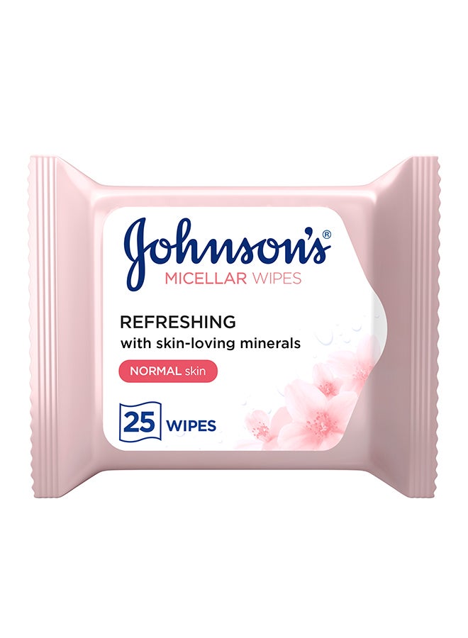 Johnson's Refreshing Cleansing Facial Micellar Wipes For Normal Skin White - Image 1