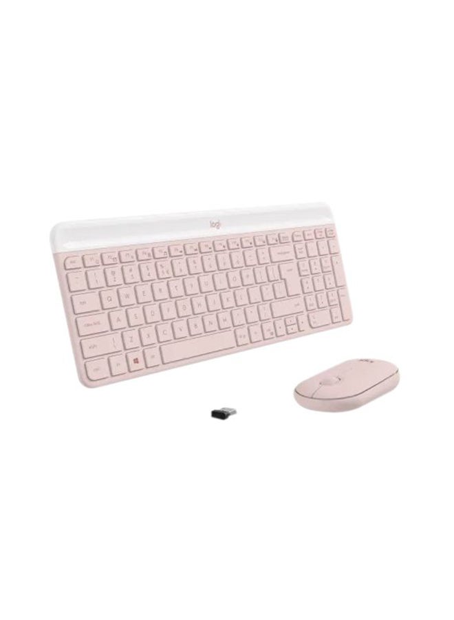 Logitech Keyboard And Mouse, 1000Dpi, MK470, US English, Qwerty, Wireless 920-011322 Pink - Image 1