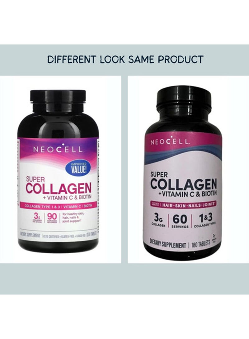NEOCELL Super Collagen + Vitamin C & Biotin, 270 Tablets 