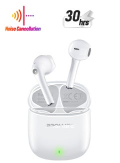 PROMATE True Wireless Earbuds, In-Ear Bluetooth v5.3 Earphones With ENC Noise Reduction, 30-Hour Playback Time, Intelligent Touch Controls And 300mAh Charging Case For iPhone 16, Galaxy S25, iPad Air, Lima - White  - Image 1
