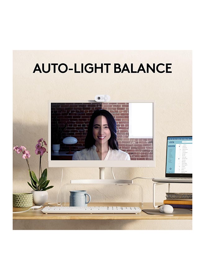 Logitech - Brio 100 Full HD Webcam USB White - Image 1
