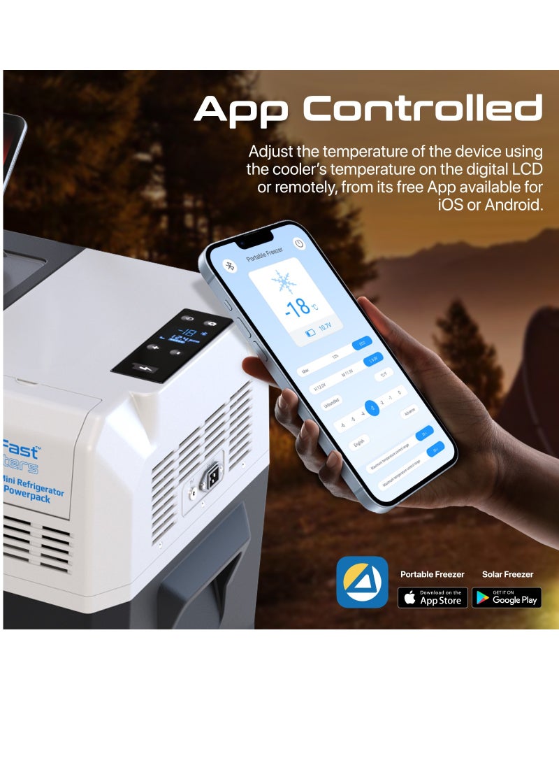 PROMATE - Promate Portable Mini Fridge, -20 C to 20 C Ice-Free Cooler with 52000mAh Multi-Port Power Bank, 2W LED Torch, 40L Capacity, 36H Cooling and 3-Way Recharging for Outdoor, Camping - Image 1