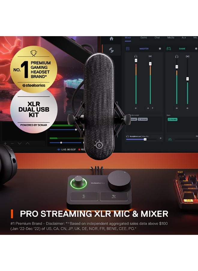 ستيل سيريز - SteelSeries Alias Pro - APAC، ميكروفون XLR بجودة الاستوديو - مصمم للألعاب والبث والبث عبر اتصال XLR من الدرجة الاحترافية - Image 1