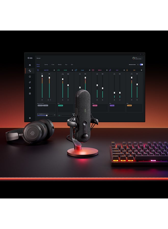 steelseries - SteelSeries Alias - Gaming Microphone, 3X Bigger Capsule - USB-C Condenser Mic captures a wide vocal range with a Capsule up to 3X Larger than other Mics - Image 1