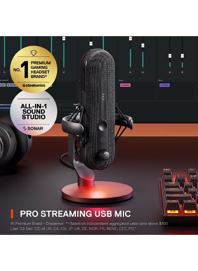 steelseries - SteelSeries Alias - Gaming Microphone, 3X Bigger Capsule - USB-C Condenser Mic captures a wide vocal range with a Capsule up to 3X Larger than other Mics - Image 1