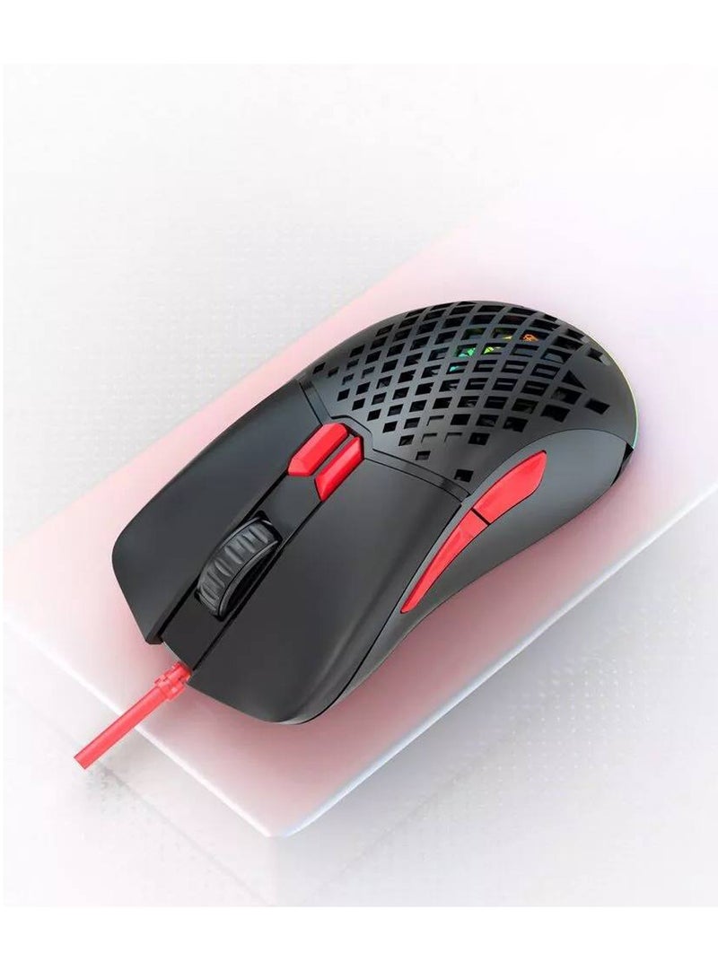 Monster - AIRMARS KM4 RGB Gaming Mouse - Optical Sensor 16,000 DPI - 1000 Hz Polling Rate - Paracord Cable - Software Support - Lightweigh 68 Gram - Image 1