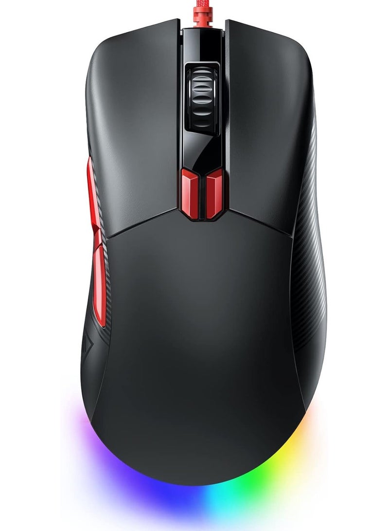 Monster - AIRMARS KM4S RGB Gaming Mouse - Optical Sensor 16,000 DPI - 1000 Hz Polling Rate - Paracord Cable - Software Support - Lightweigh 68 Gram - Image 1