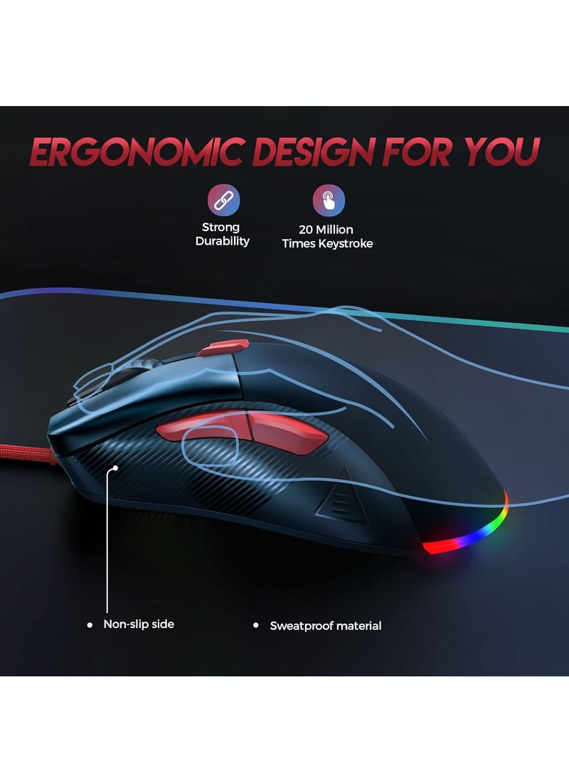 Monster - AIRMARS KM4S RGB Gaming Mouse - Optical Sensor 16,000 DPI - 1000 Hz Polling Rate - Paracord Cable - Software Support - Lightweigh 68 Gram - Image 1