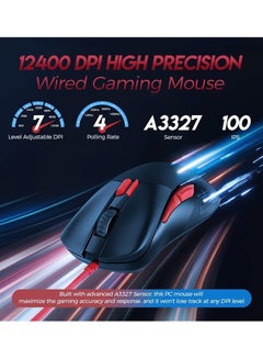 Monster AIRMARS KM4S RGB Gaming Mouse - Optical Sensor 16,000 DPI - 1000 Hz Polling Rate - Paracord Cable - Software Support - Lightweigh 68 Gram  - Image 5