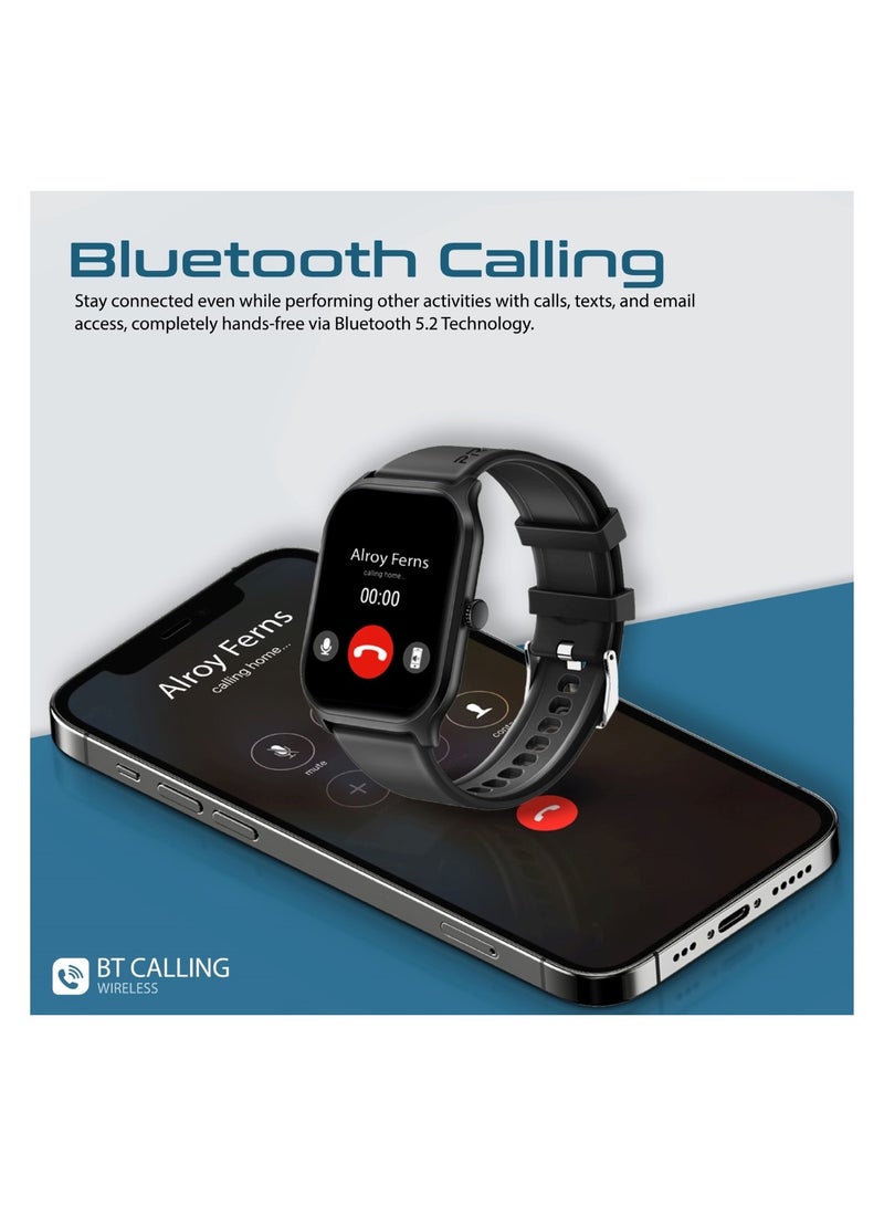 PROMATE Smart Watch, Premium Bluetooth 5.2 Fitness Tracker With 2-Inch TFT Display, 15-Day Battery Life, 123+ Sports Modes, 200 Watch Faces And IP67 Water Resistance For iPhone 14, Galaxy S23, XWatch-B2 Black  - Image 2