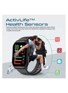 PROMATE Smart Watch, Premium Bluetooth 5.2 Fitness Tracker With 2-Inch TFT Display, 15-Day Battery Life, 123+ Sports Modes, 200 Watch Faces And IP67 Water Resistance For iPhone 14, Galaxy S23, XWatch-B2 Black  - Image 3