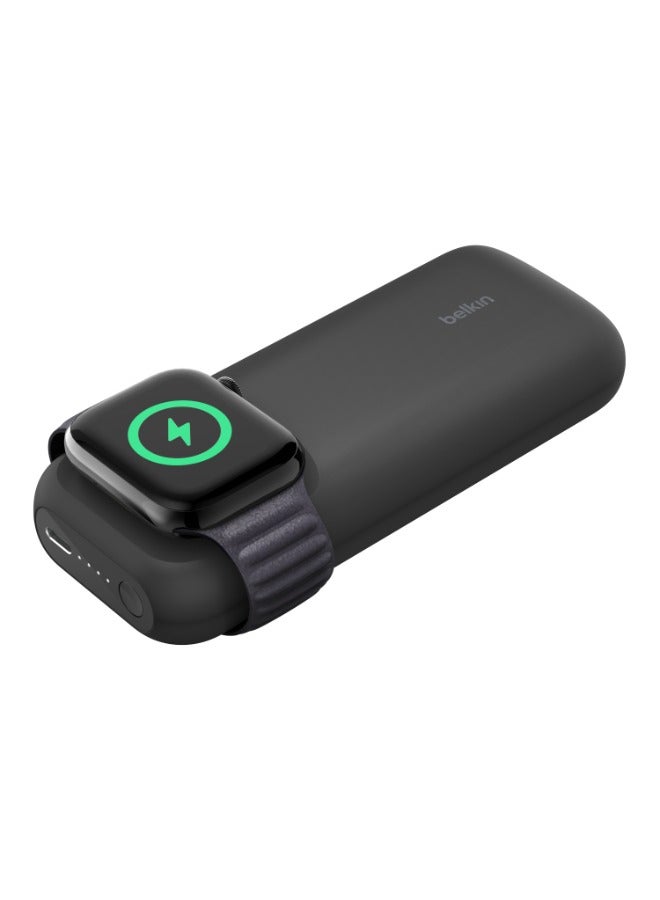 belkin 10000 mAh BoostCharge Pro Fast Wireless Charger For Apple Watch + PowerBank 10K Portable And Compact, 20W USB-C Output, For Apple Watch Ultra/8/7/6/5/4/3/2/1/SE, AirPods Pro 2nd Gen, iPhone 15/14/13/12/11 Black  - Image 3