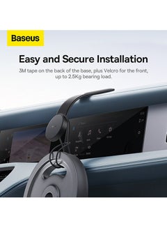 بيسوس C02 Pro حامل هاتف لاسلكي مغناطيسي بقدرة 15 وات، حامل هاتف Magsafe للسيارة، شاحن لاسلكي، ذاكرة قابلة للانحناء، سبائك التيتانيوم لجميع لوحات القيادة، الزجاج الأمامي أسود  - Image 4