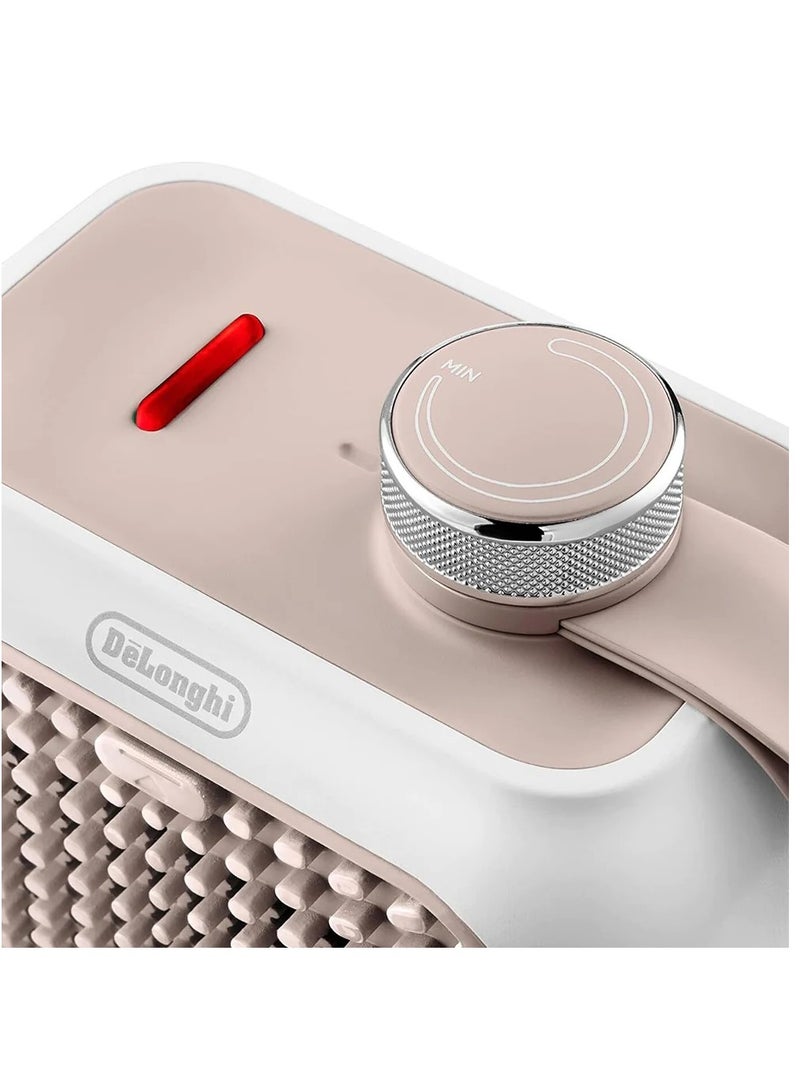De'Longhi Capsule Desk Ceramic Fan Heater 360 W HFX10B03.PK White and natural pink - Image 4
