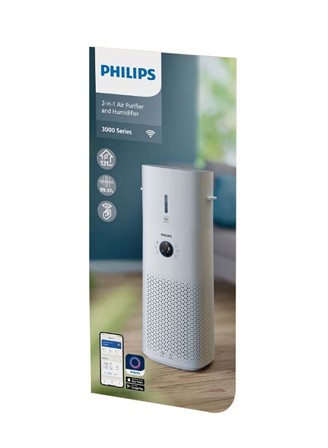 Philips - 2-In-1 Air Purifier  Humidifier Series 3000 AC3737/10 White - Image 1