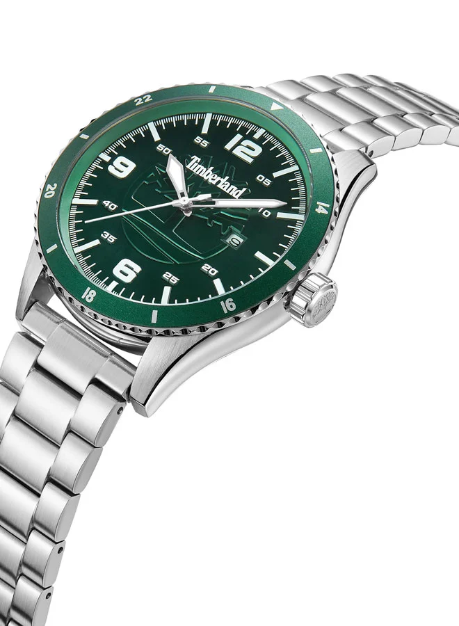 Timberland Ashmont Men's Watch 46mm Analog Green Dial Silver Stainless Steel Strap