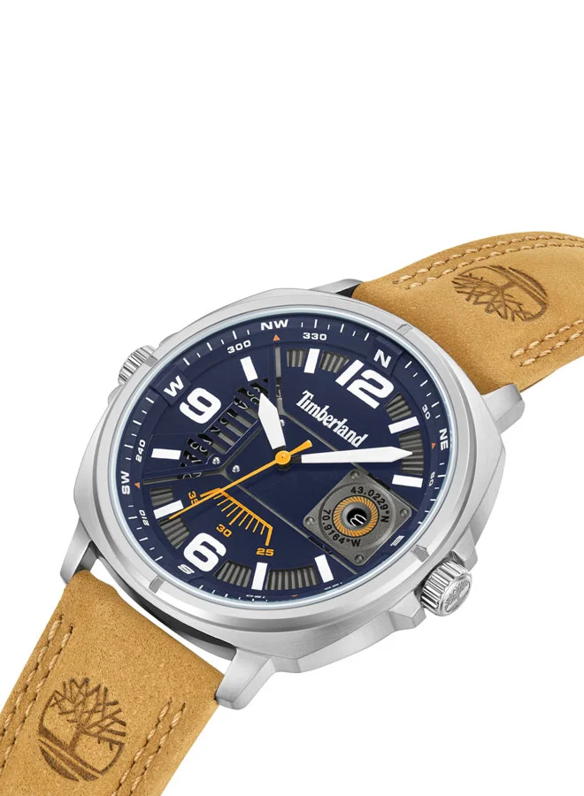 تمبرلاند Breakheart 47mm Men's Analog Watch with Wheat Leather Strap