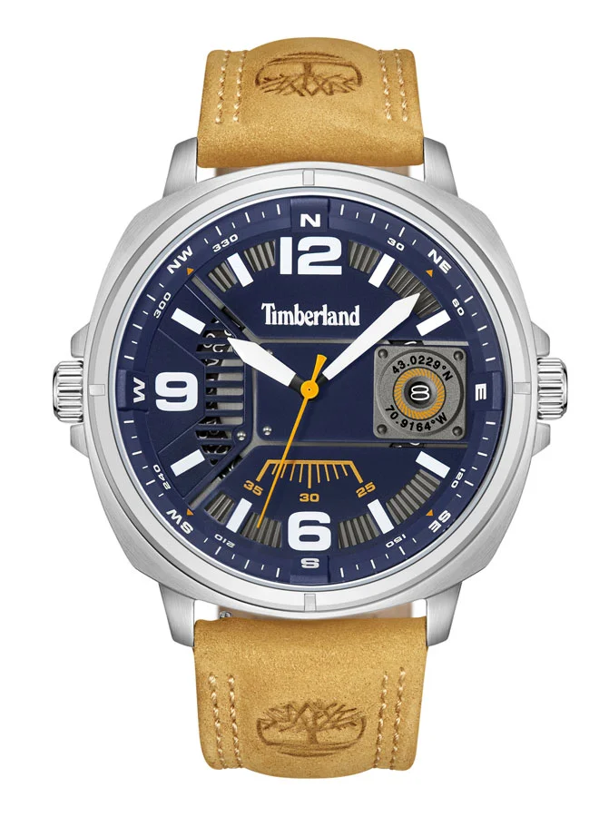 تمبرلاند Breakheart 47mm Men's Analog Watch with Wheat Leather Strap