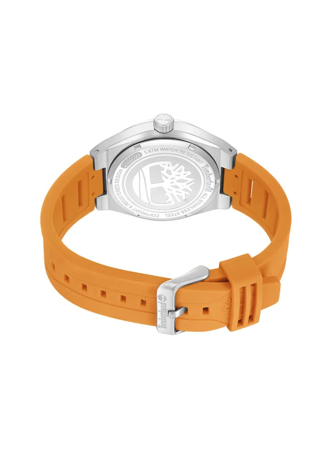 Timberland Men's Abbotville Men's Watch 46mm Analog Navy Dial Orange Silicone Strap