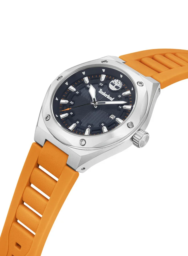 تمبرلاند Abbotville Men's Watch 46mm Analog Navy Dial Orange Silicone Strap
