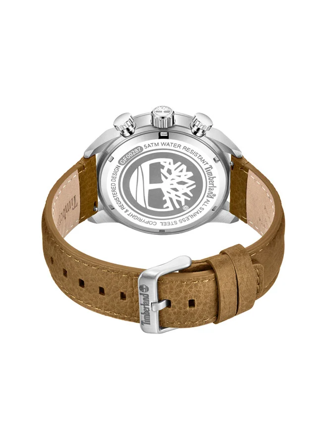 Timberland Men's Henniker II Men's Watch 46mm Analog Navy Dial Brown Leather Strap